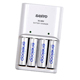 Sanyo Eneloop AA/AAA lader med 4stk AA batterier