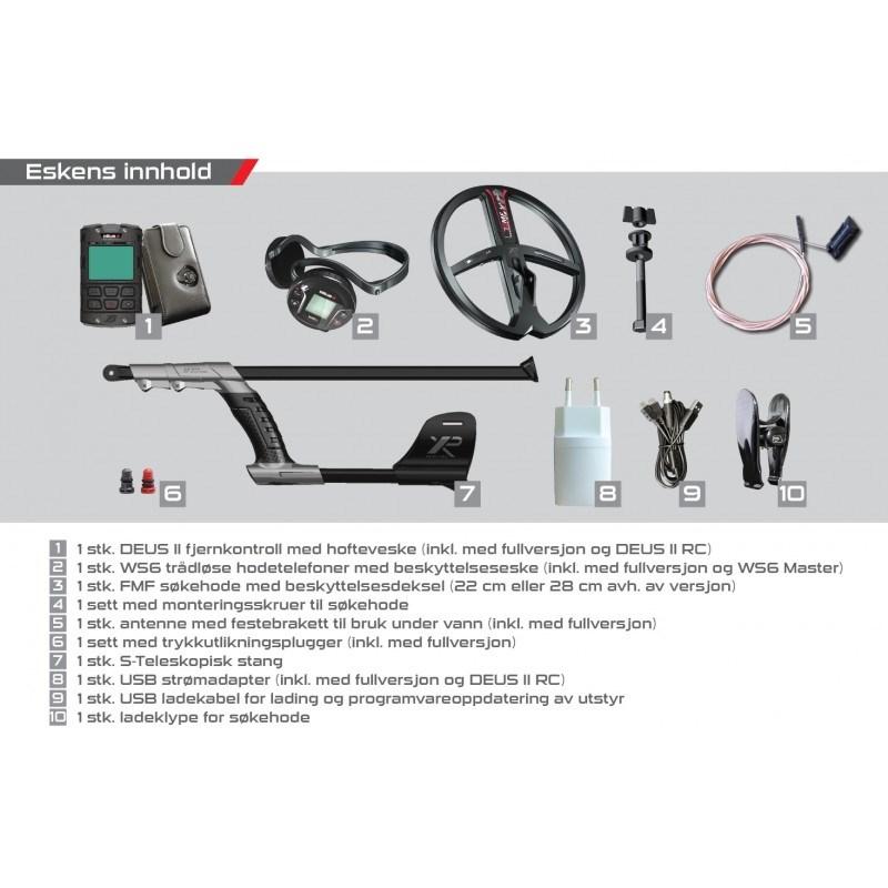 XP DEUS II metalldetektor (28FMF-RC-WS6)